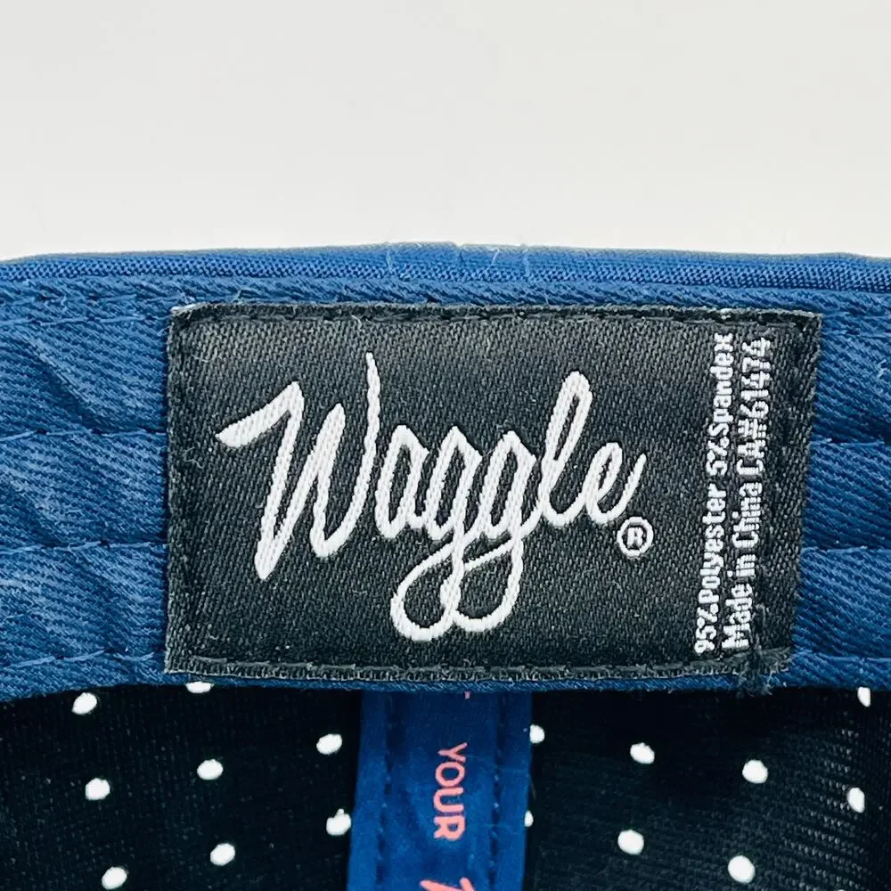 Waggle Kodiak Bear Fish Logo Baseball Hat Mens One Size Blue